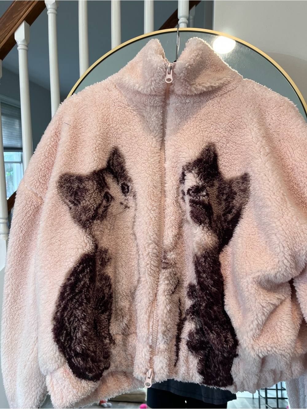 Kimchi Blue Snow Bunny Printed Piled Fleece Zip-Up Jacket - Picture 5 of 11